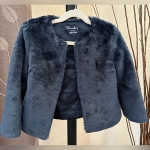 Cherokee | Faux Fur Jacket | Size 4T-5T | Navy Blue